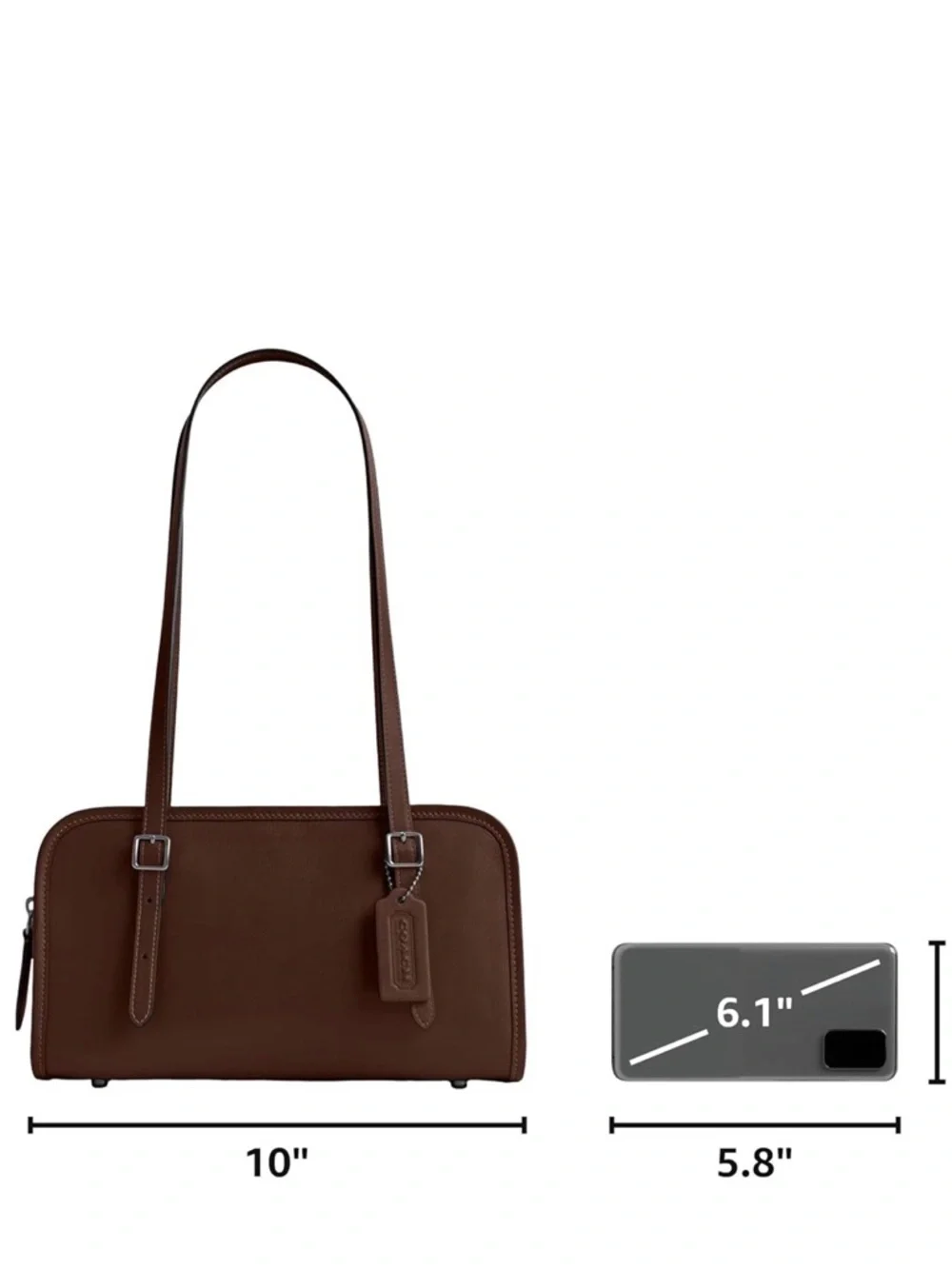Coach Swing Zip Glovetanned Leather Shoulder Bag- Maple - Picture 2 of 11